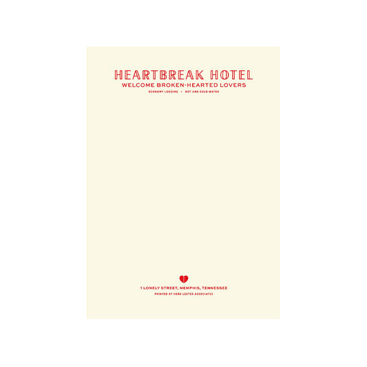Fictional hotel notepads: Heartbreak Hotel