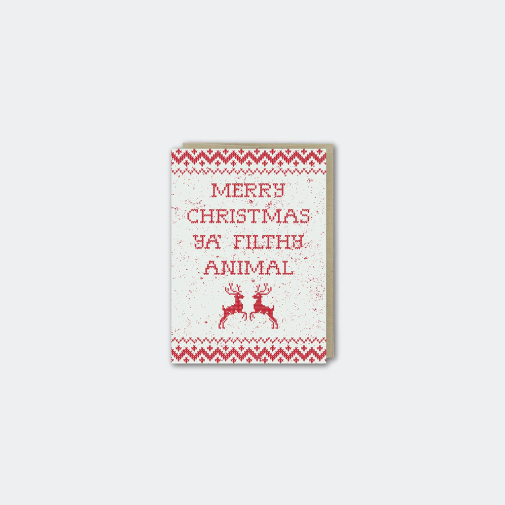 Pike Street Press Filthy Animals Letterpress Holiday Card
