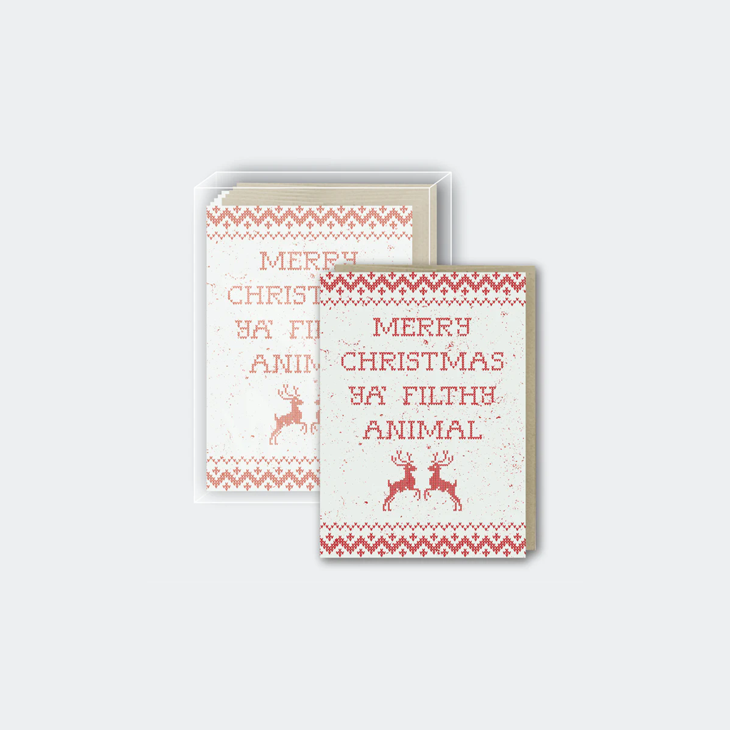 Pike Street Press Filthy Animals Letterpress Holiday Card - Box 10