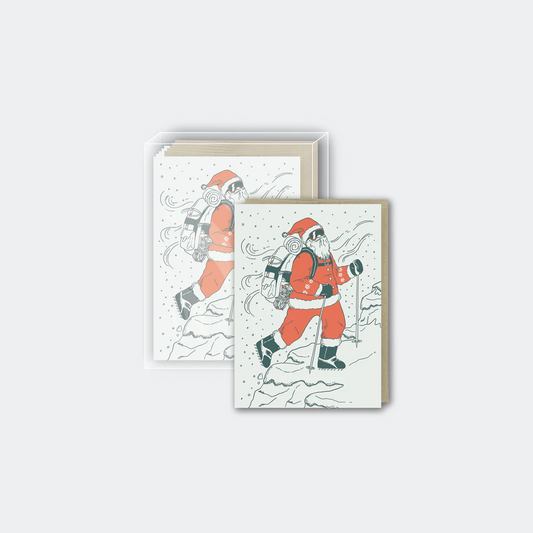 Pike Street Press Hiker Santa Letterpress Holiday Card - Box 10